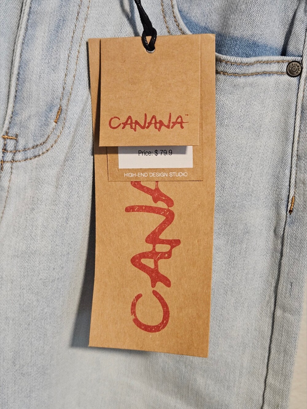Canana High-Rise Baggy Wide Leg Jeans in Light Blue Wash Size 25 - Picture 4 of 15
